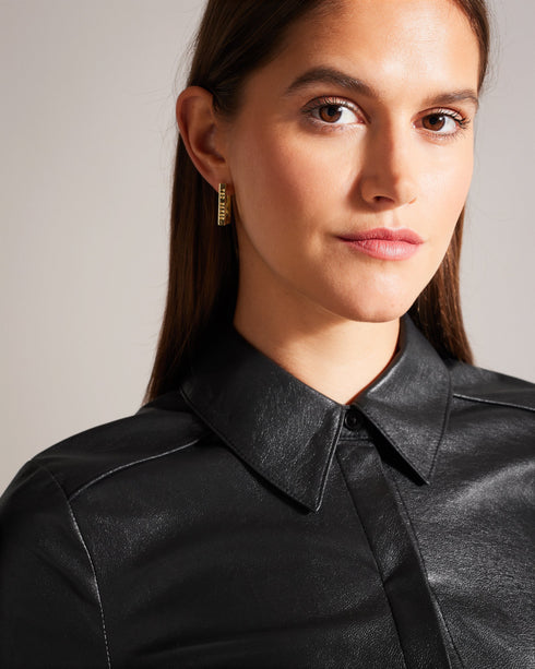 NAVAEHH-Dresses-Midi Shirt Dress With Pleated Skirt- Ted Baker Romania